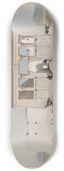David Roberts - Temple at Wady Dabod [Wadi Dbd], Nubia. 8.25 inch art skate deck