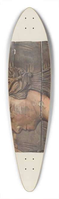 Victor F. Muollo - Woodcarving 39.3 inch art pintail longboard deck