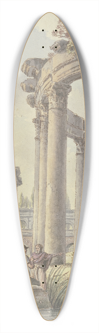 Victor-Jean Nicolle - Architektonisches Capriccio, Ruinen eines Rundtempels, im Hintergrund die Trajansule 39.3 inch art pintail longboard deck