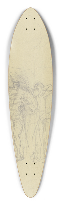 Victor Mller - Alter Mnch und ein Ritter in historischer Tracht 39.3 inch art pintail longboard deck
