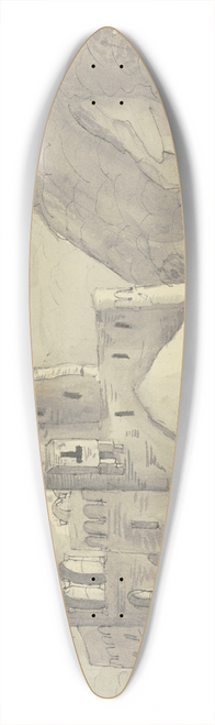 Victor Mller - Castle ruins in a mountain landscape 39.3 inch art pintail longboard deck