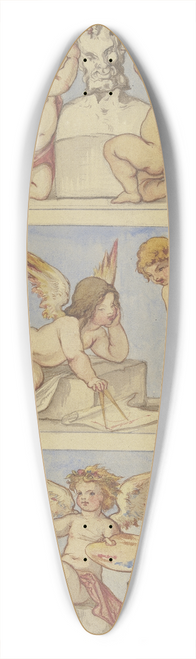 Victor Mller - Von Putten verkrperte Allegorien der Bildhauerei, der Architektur und der Malerei 39.3 inch art pintail longboard deck