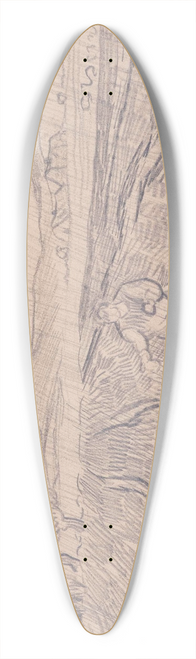 Vincent van Gogh - Enclosed field with a sower in the rain 39.3 inch art pintail longboard deck