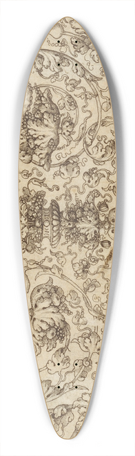 Virgil Solis - Design for a Frieze of Grapevines 39.3 inch art pintail longboard deck