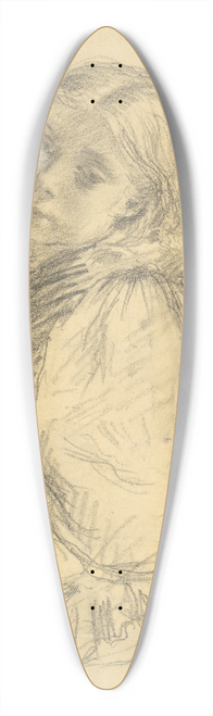Vladimr Kov - Little Girl in a Blouse with Large Sleeves 39.3 inch art pintail longboard deck
