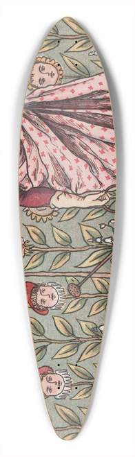 Walter Crane - How does my ladys garden grow 39.3 inch art pintail longboard deck