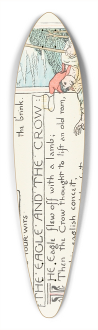 Walter Crane - The Crow and the Pitcher, The Eagle and the Crow 39.3 inch art pintail longboard deck