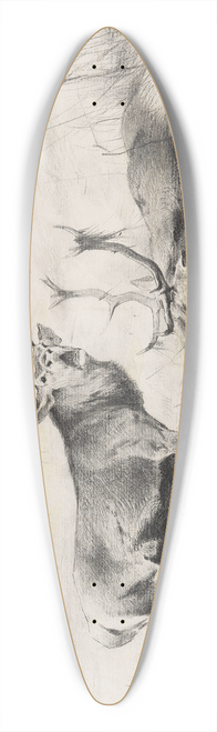 Wilhelm Kuhnert - Besiegt (Rothirsche) 39.3 inch art pintail longboard deck