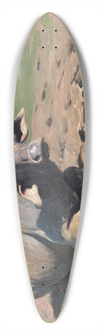 Wilhelm Kuhnert - Resting Buffalo 39.3 inch art pintail longboard deck