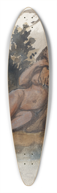 Wilhelm Marstrand - Et ngent par ved et tr 39.3 inch art pintail longboard deck