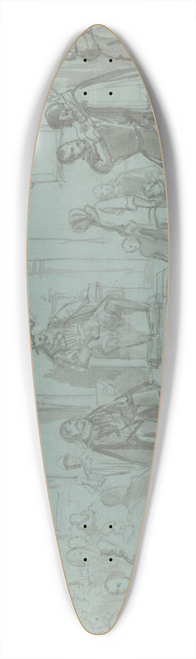 Wilhelm Marstrand - King Christian IV of Denmark Judging Christoffer Rosenkrantz 39.3 inch art pintail longboard deck