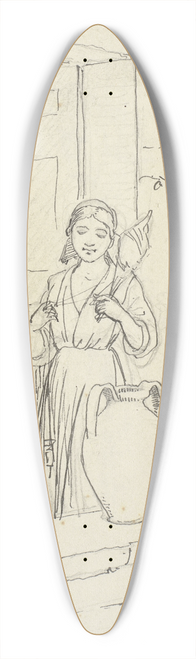 Wilhelm Marstrand - To italienerinder i en dr, den ene med en ten 39.3 inch art pintail longboard deck
