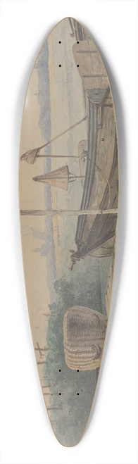 Willem Gruyter jr - Steiger met visserschuiten 39.3 inch art pintail longboard deck