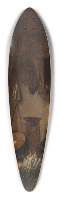 Willem Kalf - Kitchen Interior with Woman sweeping 39.3 inch art pintail longboard deck