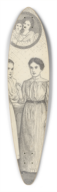 Willem Pothast - Twee jonge vrouwen in een slaapkamer 39.3 inch art pintail longboard deck
