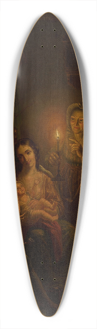 Willem Thans - Family scene indoors by candlelight 39.3 inch art pintail longboard deck