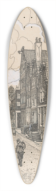 Willem Wenckebach - De Maagdelievenstraat te Amsterdam 39.3 inch art pintail longboard deck