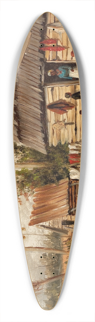 William Aiken Walker - Cabin Scene 39.3 inch art pintail longboard deck