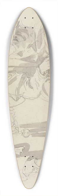 William Alexander - Two Chinese Figures A Seller of Hats and a Man Sitting Cross-Legged, Smoking a Pipe 39.3 inch art pintail longboard deck