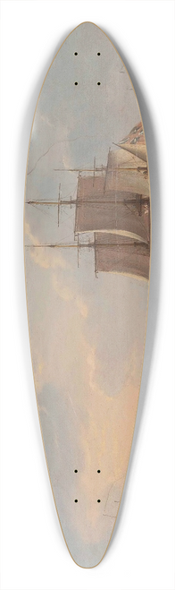 William Anderson - Sailors Pushing Off From Shore To Join The Fleet 39.3 inch art pintail longboard deck