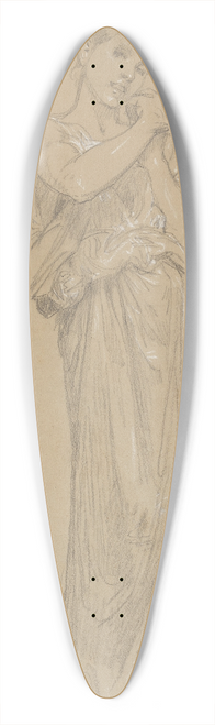 William Bouguereau - Jeune fille drape et un groupe de figures, tude pour Premiers bijoux 39.3 inch art pintail longboard deck