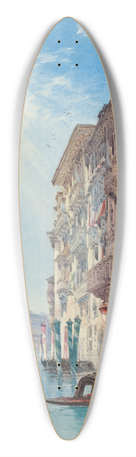 William Callow - A Gondola on the Grand Canal, Venice 39.3 inch art pintail longboard deck