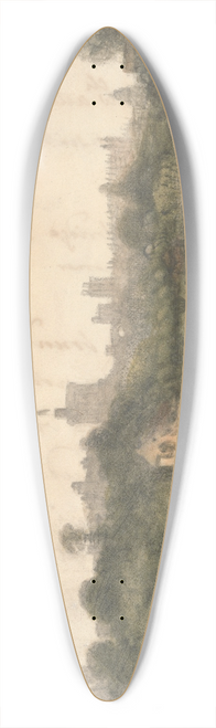 William Crotch - View of Windsor from down the River 39.3 inch art pintail longboard deck