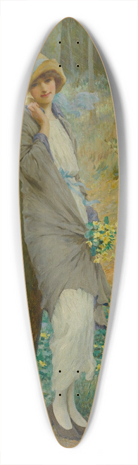 William Henry Margetson - Marsh Marigolds 39.3 inch art pintail longboard deck