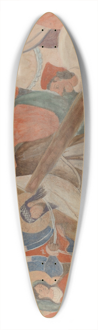William Herbert - Station of the Cross No. 4  Jesus Meets His Mother 39.3 inch art pintail longboard deck
