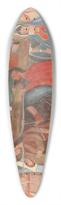 William Herbert - Station of the Cross No. 5  Jesus is Assisted in Carrying His Cross 39.3 inch art pintail longboard deck
