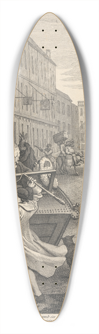 William Hogarth - The Second Stage of Cruelty; Second, Coachman Beating a Fallen Horse 39.3 inch art pintail longboard deck