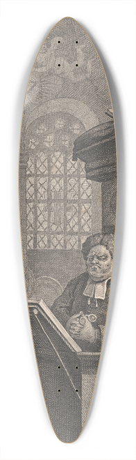 William Hogarth - The Sleeping Congregation 39.3 inch art pintail longboard deck