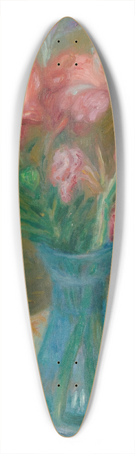 William James Glackens - Gladiolas In Green Glass Vase 39.3 inch art pintail longboard deck