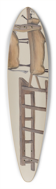 William Kerby - Toy Sledge and Oxen 39.3 inch art pintail longboard deck