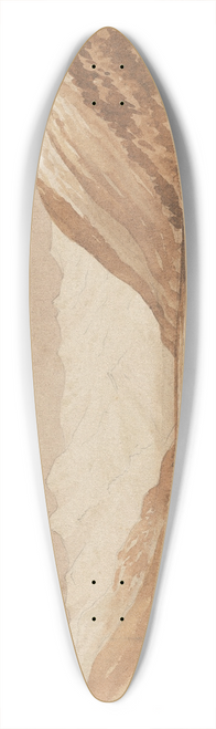 William Marshall Cooper - View up Waimakariri from Bealey township, Mt Davie in distance 39.3 inch art pintail longboard deck