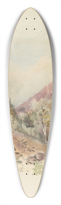 William Mathew Hodgkins - Mount Cook  an afterglow above the mist 39.3 inch art pintail longboard deck