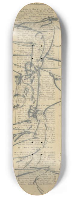 Dick Ket - Man en vrouw kaartend 8.25 inch art skate deck