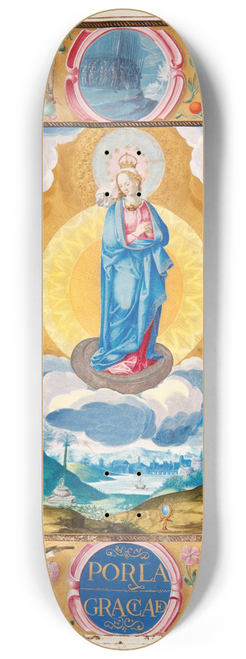 Diego Gmez - Immacule Conception in Enforceable Charter of chivalry of Arias Pardo de Cela 8.25 inch art skate deck