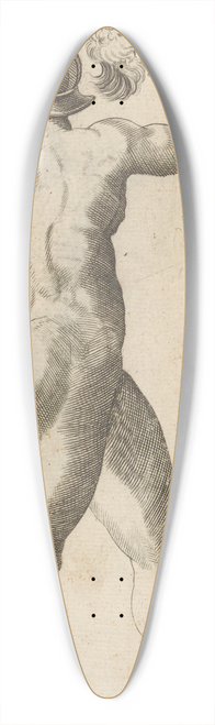 William Salmon - Plate VIII: Artist study of nude male soldier with shield and sword 39.3 inch art pintail longboard deck