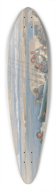 William Simpson - Sebastopol from the Sea, Sketched from the Deck of H. M. S. Sidon, Feb. 1855 39.3 inch art pintail longboard deck