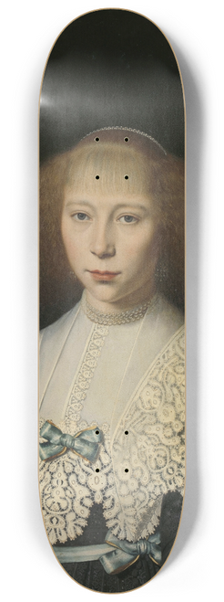 Dirck Dircksz. van Santvoort - Agatha Geelvinck (1617-38). First wife of Frederik Dircksz Alewijn 8.25 inch art skate deck Dirck Dircksz. van Santvoort - Agatha Geelvinck (1617-38). First wife of Frederik Dircksz Alewijn 8.25 inch art skate deck
