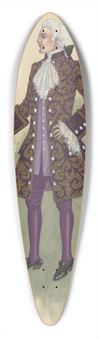 Will R. Barnes - Man in gold and purple brocade justacorps, waistcoat, and breeches 39.3 inch art pintail longboard deck