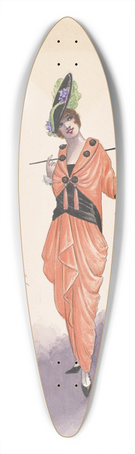 Will R. Barnes - Womans costume 39.3 inch art pintail longboard deck