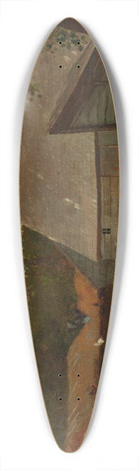 Winslow Homer - Farmyard with Ducks and Chickens 39.3 inch art pintail longboard deck