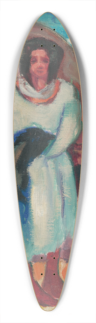 Zolo Palugyay - Study of a Village Girl in front of a Cottage 39.3 inch art pintail longboard deck
