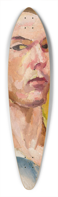 Zygmunt Waliszewski - Cubist self-portrait 39.3 inch art pintail longboard deck