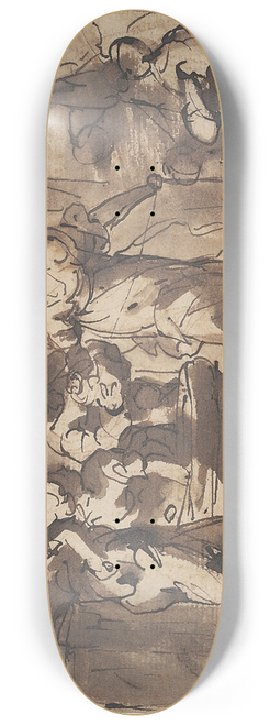 Domenico Piola - Eliezer og Rebecca ved brnden i byen Nahor 8.25 inch art skate deck