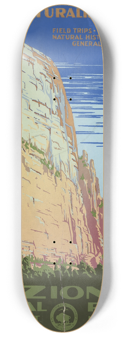 Don Chester Powell - Zion National Park, Ranger Naturalist Service 8.25 inch art skate deck