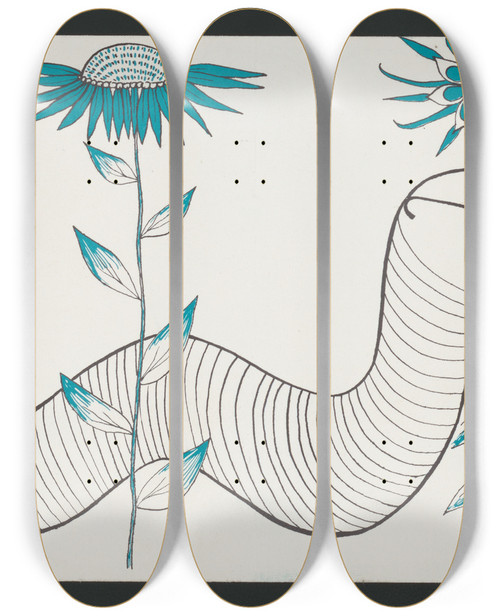 Triptych art skateboard deck of Karla Kuslin I Like Books by Karla Kuslin (20-)