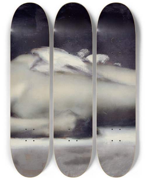 Triptych art skateboard deck of Jeanjacques Henner Christ Au Tombeau by Jean-Jacques Henner (1829-1905)